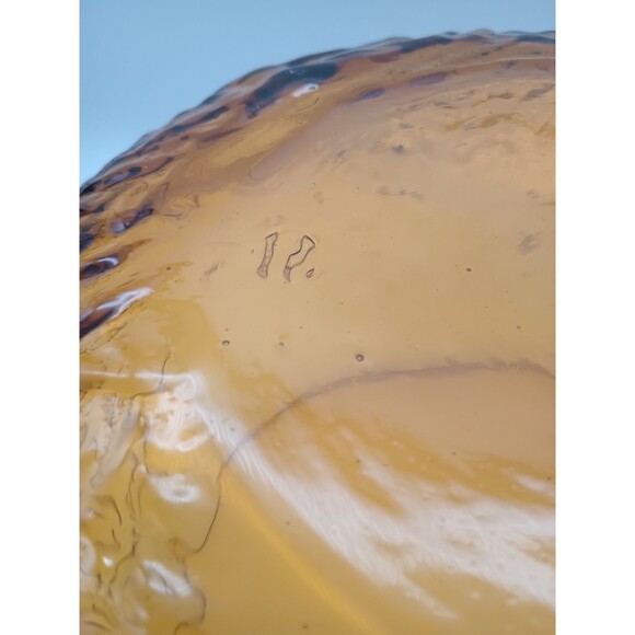 Vtg Seneca Driftwood Yellow Roly Poly Crinkle Punch Bowl 10 Qt - Picture 7 of 7